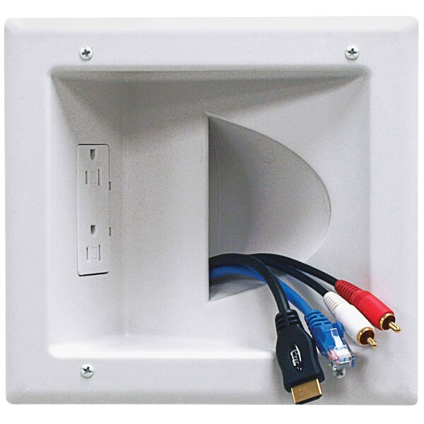Main product image for DataComm 45-0031-WH Recessed Low Voltage Media Plate 261-513